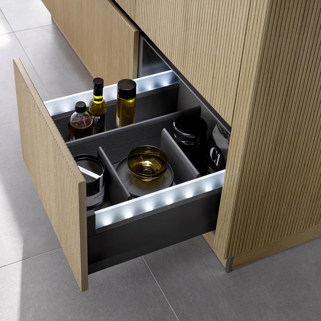 cuisine en bois rainuré