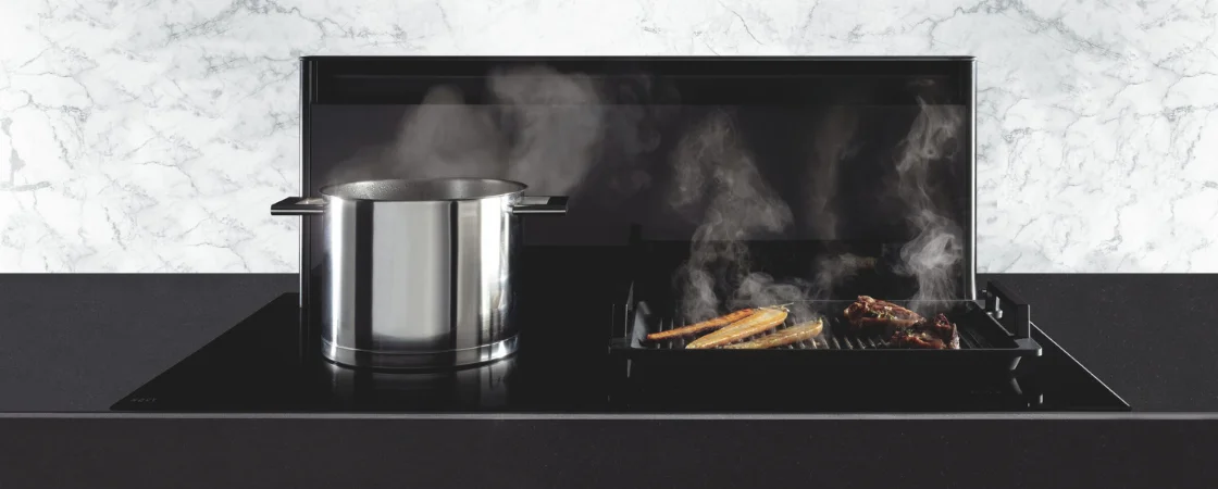 Plaque de cuisson avec hotte design